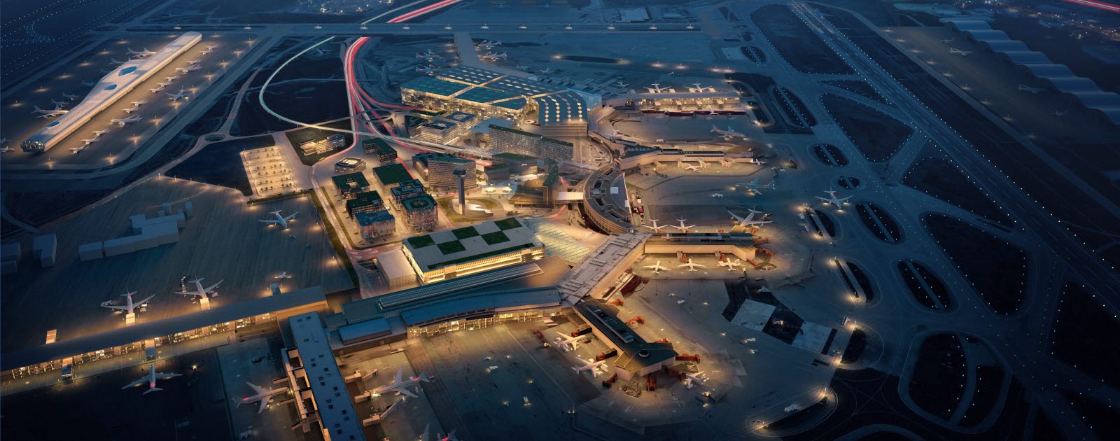 Visionsbild 2040 för Stockholm Arlanda Airport från Swedavia